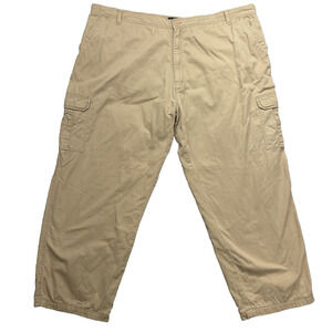 Red Head Pants Mens 52x32 Khaki Cargo Flannel Lined Straight Leg Workwear